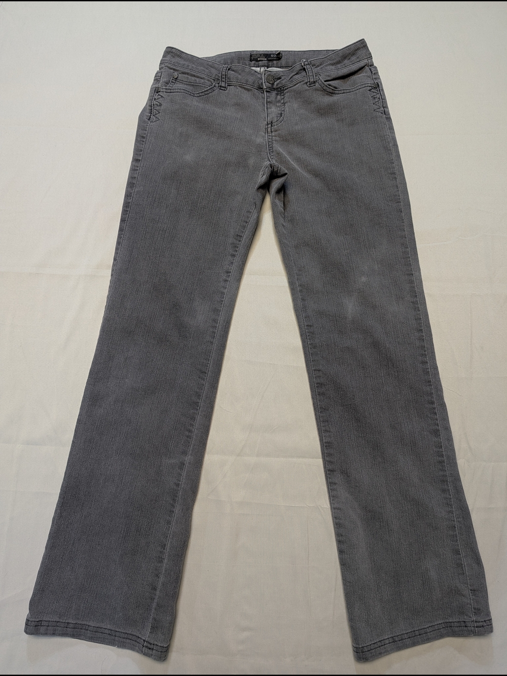 Prana Jeans Women's 6/28 Gray Denim Jade Jean Stretch Mid-Rise Straight Leg